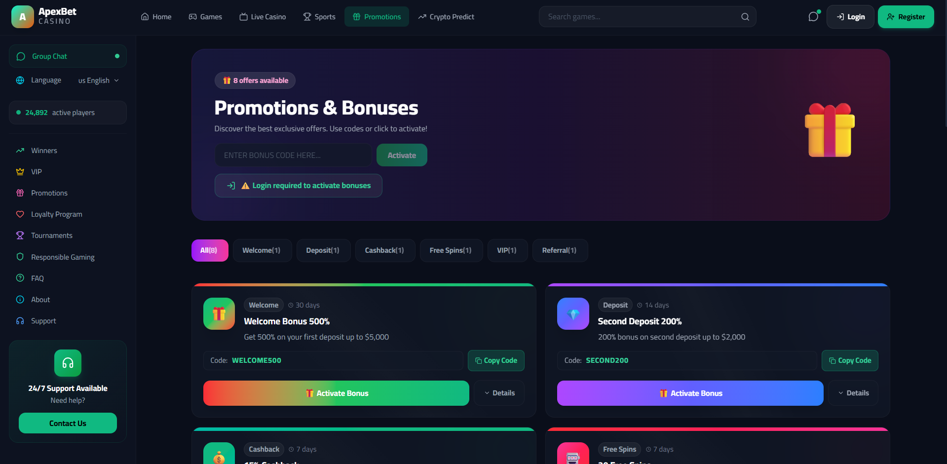 Promotions & Bonuses