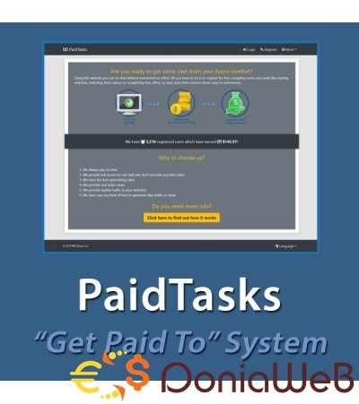 More information about "PaidTasks v2.0.0 - Get Paid To System"