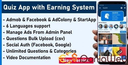 More information about "Quiz App with Earning System + Admin Panel"