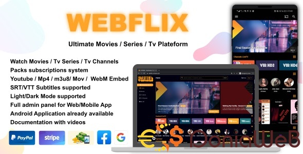 WebFlix v1.4 - Movies - TV Series - Live TV Channels - Subscription