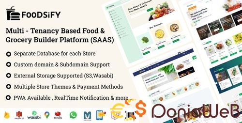 More information about "FOODSIFY v1.6 - Multitenancy Based Food Grocery & E-commerce Builder Platform (SAAS) NULLED"