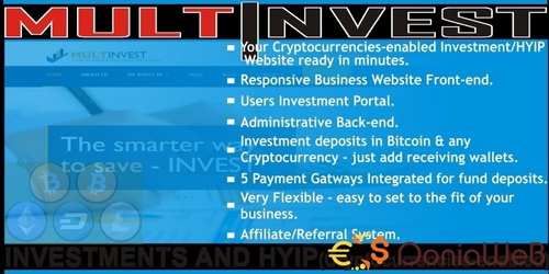 More information about "MultInvest – Cryptocurrencies Investment Script"