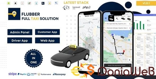 More information about "Flubber - Taxi Cab Full Solution with Customer and Driver Flutter App, Web and Admin Laravel Panel"