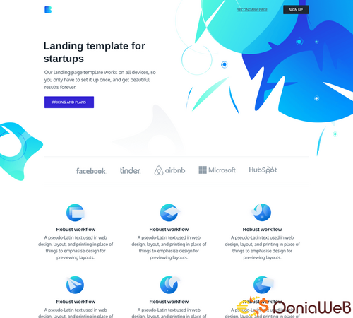 More information about "Blue - Landing Page Template For Startups"