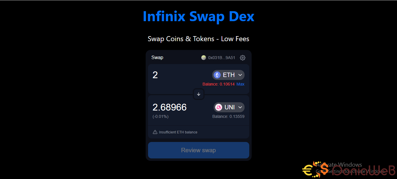 InfinixSwap - Complete Multichain ERC-20 Token & Stable Coin Decentralized Exchange System