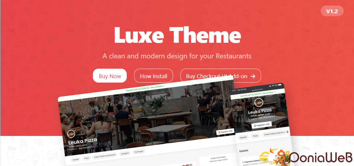 Luxe theme - Pluguin Foodtiger, QRmenu & WhatsappFood