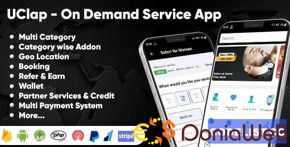 UClap v1.3 - On Demand Home Service App | UrbanClap Clone | Android App with Interactive Admin Panel