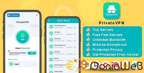 Private VPN App - Free VPN Server - Paid VPN Servers - Admob Facebook Ads - Fast VPN & Secure VPN