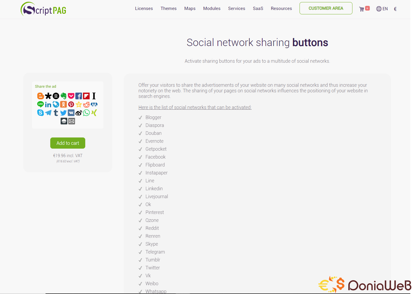 Module script pag "Social network sharing buttons"