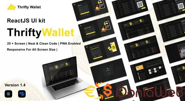 Thriftywallet - ReactJS UI kit for Crypto Wallet ( Cryptocurrency), reward points, and FIAT currency