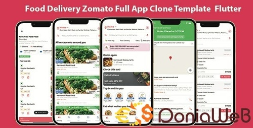 More information about "food delivery full app template zomato clone / flutter food delivery full app template"