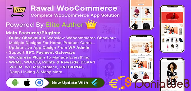 Rawal - Ionic Woocommerce & Flutter Woocommerce Full Mobile Application Solution with Setting Plugin