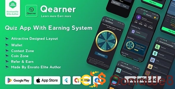 Qearner – Quiz App | Android Quiz game with Earning System + Admin panel