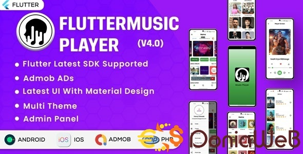 Flutter Music Player - Online MP3 (Songs) App With PHP Admin Panel | New Concept | Flutter 2