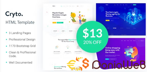More information about "Cryto - Bitcoin & Cryptocurrency Landing Page HTML Template"