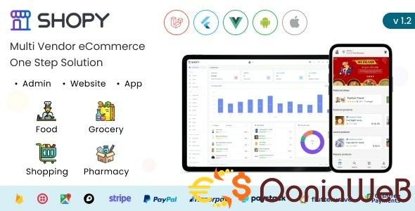 Shopy - Multivendor eCommerce, Food, Grocery, Pharmacy Delivery Flutter App + Admin & Website