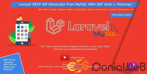 Laravel REST API Generator From MySQL With JWT Auth + Postman