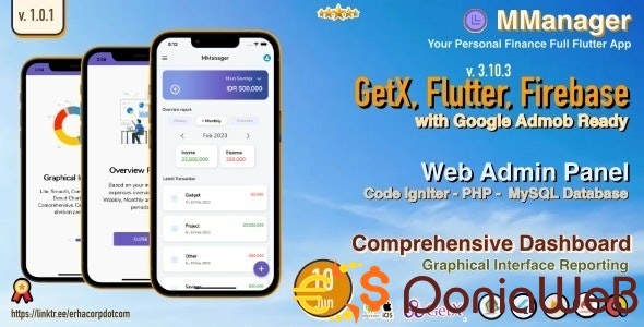 MManager Personal Finance Full Flutter App, with Chart Report | GetX | Web Admin Panel