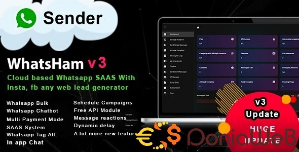 WhatsHam - Cloud based WhatsApp SASS System with Lead Generator