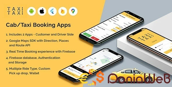 Taxi Taxi – Flutter Cab/Taxi Booking Apps