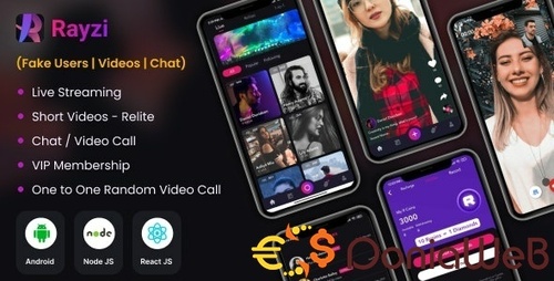 More information about "Rayzi with Fake Data : Live streaming, Random video call, Feed, Short Videos & Dating video call app"