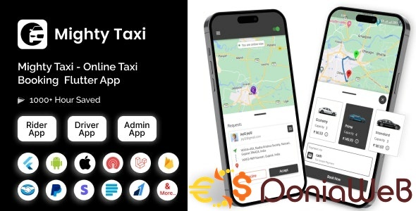 MightyTaxi - Flutter Online Taxi Booking Full Solution | User App | Admin Laravel Panel | Driver app