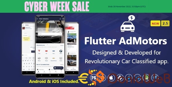 Flutter AdMotors For Car Classified BuySell iOS and Android App with Chat ( 2.6 )