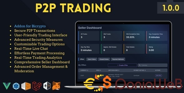 P2P Trading Addon For Bicrypto - P2P, Livechat, Offers, Moderation