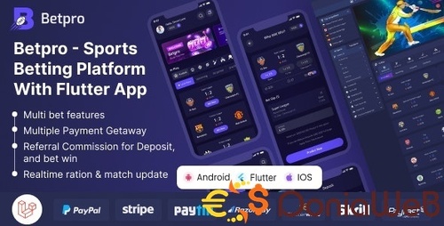 More information about "Betpro - Sports Betting Platform PHP Laravel Admin Panel With Flutter App ios and android"