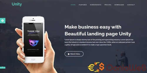More information about "Unity - Responsive App Landing Page Template"