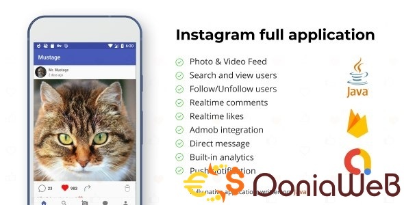 Instagram Android Full Applcation + Firebase Web (Photo&Video)