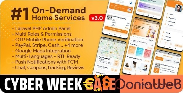 On-Demand Home Services, Business Listing, Handyman Booking with Admin Panel