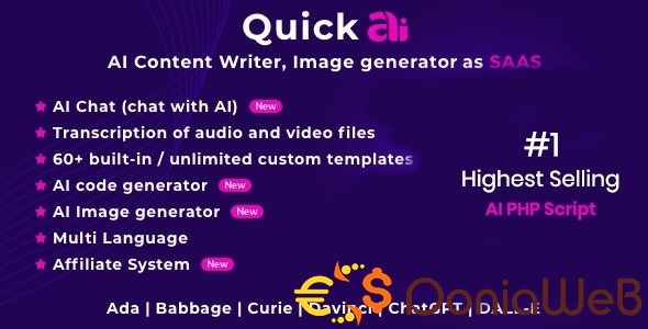 More information about "QuickAI OpenAI - ChatGPT - AI Writing Assistant and Content Creator as SaaS"