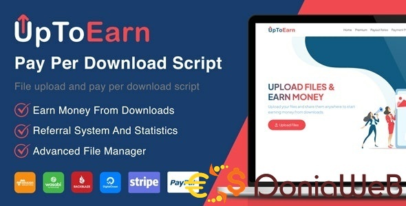 UpToEarn - File Upload And Pay Per Download Script (SAAS Ready) Extended License