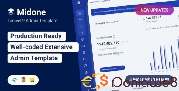 Midone - Laravel 10 Admin Dashboard Template + HTML Version