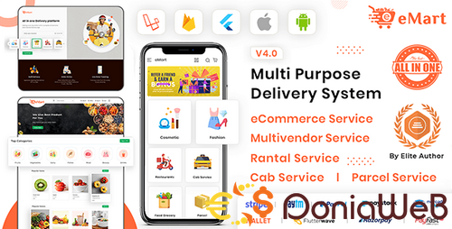 More information about "eMart | Multivendor Food, eCommerce, Parcel, Taxi booking, Car Rental App with Admin and Website"