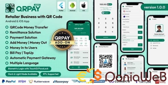QRPay Agent - Retailer Business with QR Code Android and iOS App