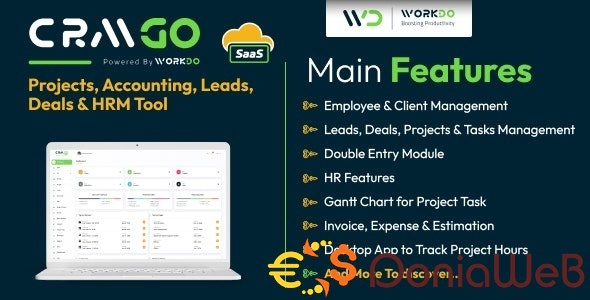 CRMGo SaaS - Projects, Accounting, Leads, Deals & HRM Tool