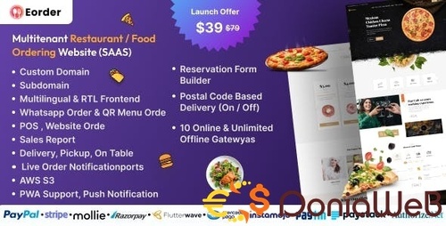 More information about "Eorder - Multitenant Restaurant / Food Ordering Website (SAAS)"
