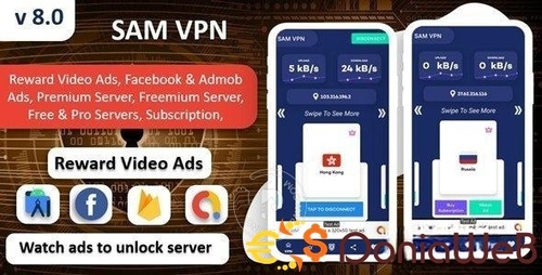 More information about "SamVPN App Service v8.0 - Secure VPN and Fast Servers VPN - Collect Subscription Fees & Get Paid!"