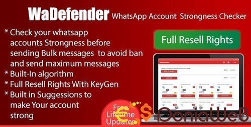 More information about "WaDefender - WhatsApp Account Strongness Checker for bulk sending - Full Reseller Rights"