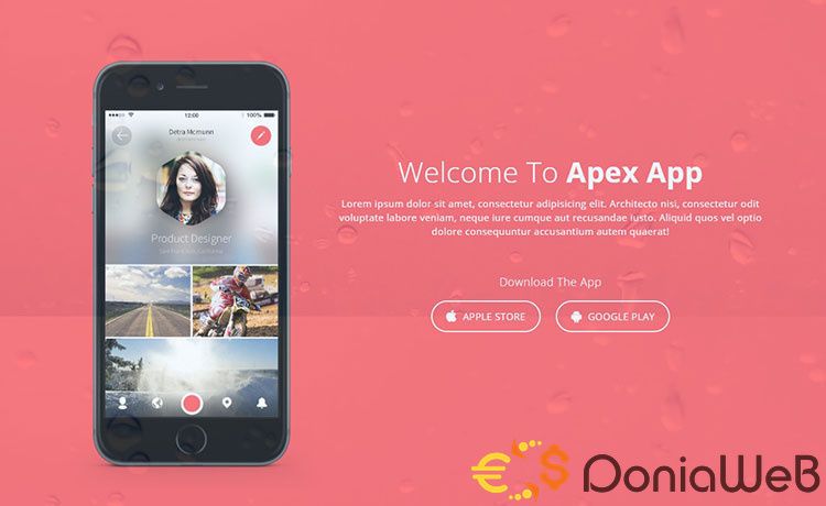 Apex App - Responsive Free Mobile App Landing Page Template