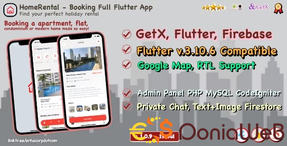 HomeRental - Booking Properties Full Flutter App with Chat | GetX | Web Admin Panel