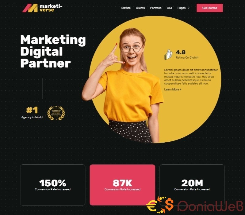 Marketiverse – Digital Marketing Services One Page Elementor Template Kit
