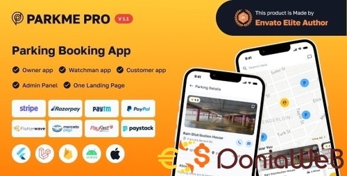 More information about "ParkMePRO - Flutter Complete Car Parking App with Owner and WatchMan app"