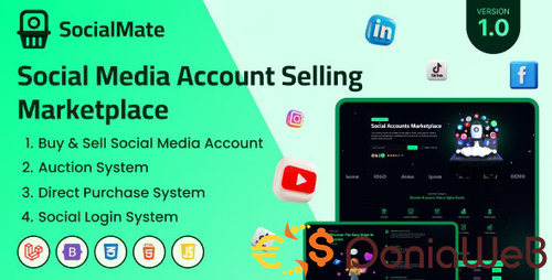 More information about "SocialMate - Social Media Account Selling Marketplace"