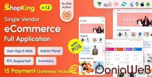 More information about "ShopKing - eCommerce App with Laravel Website & Admin Panel with POS | Inventory Management"
