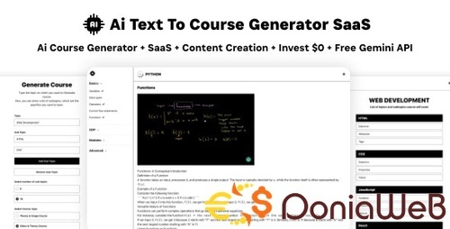 More information about "Ai Course Generator - Text To Course SaaS Ai Video & Image Content Payment Earn Gemini React Admin"