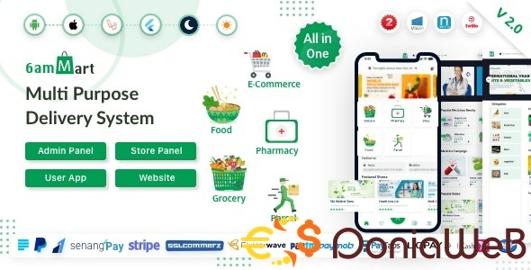More information about "6amMart - Multivendor Food, Grocery, eCommerce, Parcel, Pharmacy delivery app with Admin & Website"