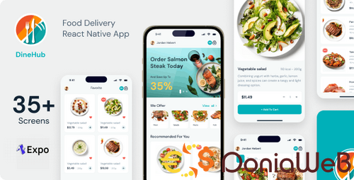 More information about "DineHub - Restaurant Food Delivery App | Expo SDK 49.0.13 | TypeScript | Redux Store"